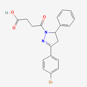 molecular formula C19H17BrN2O3 B2720749 4-(3-(4-bromophenyl)-5-phenyl-4,5-dihydro-1H-pyrazol-1-yl)-4-oxobutanoic acid CAS No. 313399-13-2