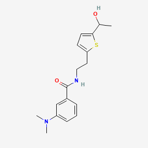 3-(dimethylamino)-N-(2-(5-(1-hydroxyethyl)thiophen-2-yl)ethyl)benzamide
