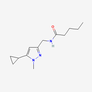 N-((5-cyclopropyl-1-methyl-1H-pyrazol-3-yl)methyl)pentanamide