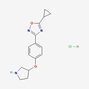 5-Cyclopropyl-3-(4-(pyrrolidin-3-yloxy)phenyl)-1,2,4-oxadiazole hydrochloride