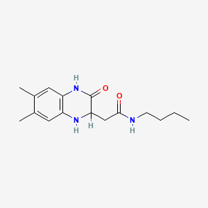 molecular formula C16H23N3O2 B2720761 N-butyl-2-(6,7-dimethyl-3-oxo-1,2,3,4-tetrahydroquinoxalin-2-yl)acetamide CAS No. 1008054-54-3
