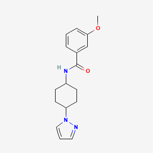3-methoxy-N-[4-(1H-pyrazol-1-yl)cyclohexyl]benzamide