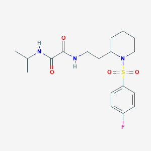 molecular formula C18H26FN3O4S B2720775 N1-(2-(1-((4-fluorophenyl)sulfonyl)piperidin-2-yl)ethyl)-N2-isopropyloxalamide CAS No. 898450-11-8