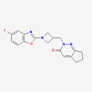 2-{[1-(5-fluoro-1,3-benzoxazol-2-yl)azetidin-3-yl]methyl}-2H,3H,5H,6H,7H-cyclopenta[c]pyridazin-3-one