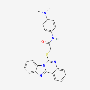 molecular formula C24H21N5OS B2720778 2-(苯并咪唑[1,2-c]喹唑啉-6-基硫)-N-[4-(二甲胺基)苯基]乙酰胺 CAS No. 796977-45-2