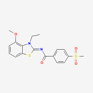 molecular formula C18H18N2O4S2 B2720780 (Z)-N-(3-ethyl-4-methoxybenzo[d]thiazol-2(3H)-ylidene)-4-(methylsulfonyl)benzamide CAS No. 896347-57-2