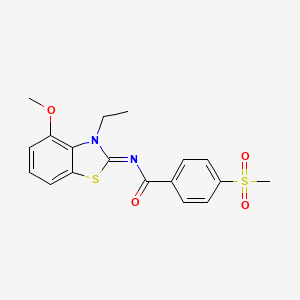 molecular formula C18H18N2O4S2 B2720780 (Z)-N-(3-乙基-4-甲氧基苯并噻唑-2(3H)-基亚甲基)-4-(甲磺基)苯甲酰胺 CAS No. 896347-57-2