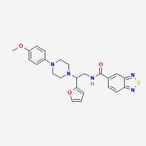 molecular formula C24H25N5O3S B2720781 N-(2-(呋喃-2-基)-2-(4-(4-甲氧基苯基)哌嗪-1-基)乙基)苯并[c][1,2,5]噻二唑-5-甲酰胺 CAS No. 1208529-59-2