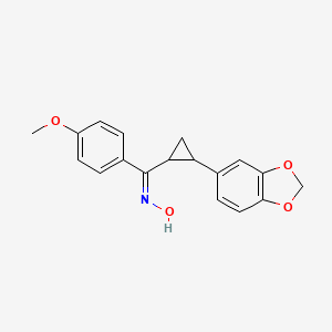 molecular formula C18H17NO4 B2720785 [2-(1,3-苯并二氧杂环戊-5-基)环丙基](4-甲氧基苯基)甲酮肟 CAS No. 338749-16-9