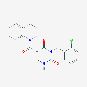 molecular formula C21H18ClN3O3 B2720787 3-(2-chlorobenzyl)-5-(1,2,3,4-tetrahydroquinoline-1-carbonyl)pyrimidine-2,4(1H,3H)-dione CAS No. 1396786-97-2