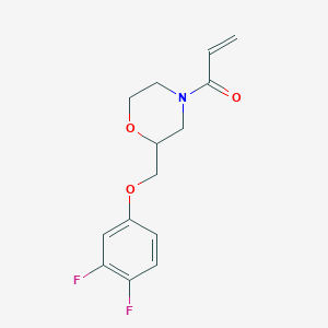 molecular formula C14H15F2NO3 B2720791 1-{2-[(3,4-Difluorophenoxy)methyl]morpholin-4-yl}prop-2-en-1-one CAS No. 2094500-58-8