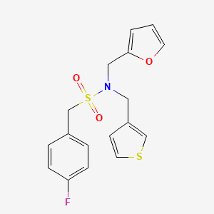 molecular formula C17H16FNO3S2 B2720796 1-(4-fluorophenyl)-N-(furan-2-ylmethyl)-N-(thiophen-3-ylmethyl)methanesulfonamide CAS No. 1219842-42-8