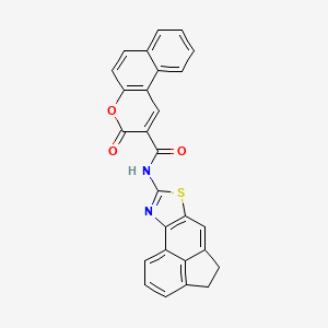 molecular formula C27H16N2O3S B2720798 N-(4,5-dihydroacenaphtho[5,4-d]thiazol-8-yl)-3-oxo-3H-benzo[f]chromene-2-carboxamide CAS No. 477535-02-7