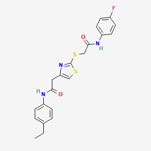 N-(4-ethylphenyl)-2-(2-((2-((4-fluorophenyl)amino)-2-oxoethyl)thio)thiazol-4-yl)acetamide
