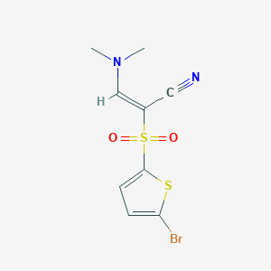 molecular formula C9H9BrN2O2S2 B2720804 (2E)-2-[(5-bromo-2-thienyl)sulfonyl]-3-(dimethylamino)acrylonitrile CAS No. 1786069-18-8
