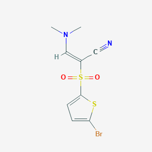 molecular formula C9H9BrN2O2S2 B2720804 (2E)-2-[(5-溴-2-噻吩基)磺酰基]-3-(二甲基氨基)丙烯腈 CAS No. 1786069-18-8