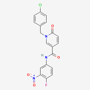 molecular formula C19H13ClFN3O4 B2720809 1-[(4-氯苯基)甲基]-N-(4-氟-3-硝基苯基)-6-氧基吡啶-3-甲酰胺 CAS No. 942009-38-3