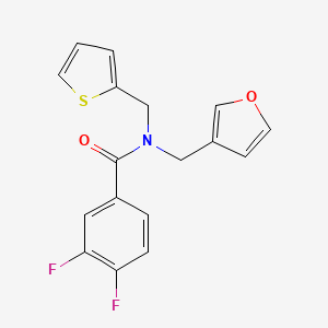 molecular formula C17H13F2NO2S B2720812 3,4-difluoro-N-(furan-3-ylmethyl)-N-(thiophen-2-ylmethyl)benzamide CAS No. 1421445-37-5