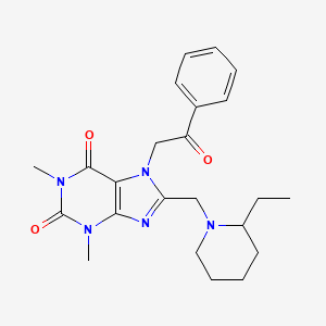 8-[(2-ethylpiperidin-1-yl)methyl]-1,3-dimethyl-7-(2-oxo-2-phenylethyl)-2,3,6,7-tetrahydro-1H-purine-2,6-dione