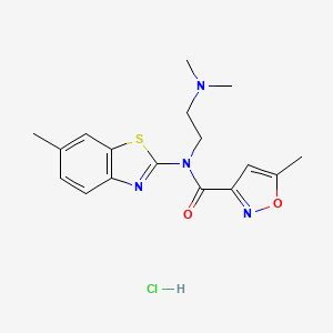 molecular formula C17H21ClN4O2S B2720822 N-(2-(dimethylamino)ethyl)-5-methyl-N-(6-methylbenzo[d]thiazol-2-yl)isoxazole-3-carboxamide hydrochloride CAS No. 1329872-06-1