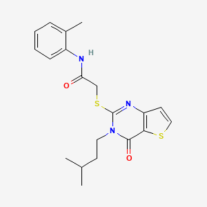 molecular formula C20H23N3O2S2 B2720823 2-{[3-(3-甲基丁基)-4-氧代-3,4-二氢噻吩并[3,2-d]嘧啶-2-基]硫代基}-N-(2-甲基苯基)乙酰胺 CAS No. 1252820-16-8
