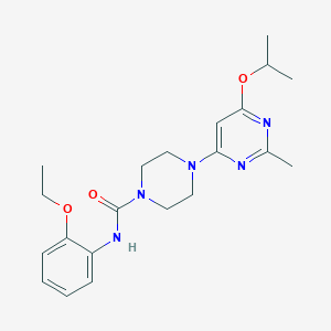 molecular formula C21H29N5O3 B2720827 N-(2-ethoxyphenyl)-4-(6-isopropoxy-2-methylpyrimidin-4-yl)piperazine-1-carboxamide CAS No. 946372-72-1