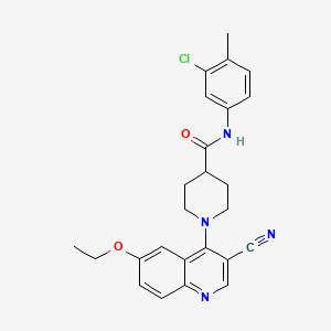 molecular formula C25H25ClN4O2 B2720830 N-(3-chloro-4-methylphenyl)-1-(3-cyano-6-ethoxyquinolin-4-yl)piperidine-4-carboxamide CAS No. 1226459-45-5