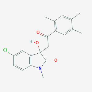 molecular formula C20H20ClNO3 B272089 5-chloro-3-hydroxy-1-methyl-3-[2-oxo-2-(2,4,5-trimethylphenyl)ethyl]-1,3-dihydro-2H-indol-2-one 