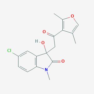 molecular formula C17H16ClNO4 B272090 5-chloro-3-[2-(2,4-dimethylfuran-3-yl)-2-oxoethyl]-3-hydroxy-1-methyl-1,3-dihydro-2H-indol-2-one 