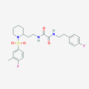 molecular formula C24H29F2N3O4S B2720909 N1-(2-(1-((4-氟-3-甲基苯基)磺酰基哌啶-2-基)乙基)-N2-(4-氟苯乙基)草酰胺 CAS No. 898426-19-2