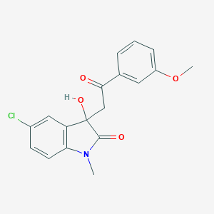 molecular formula C18H16ClNO4 B272091 5-chloro-3-hydroxy-3-[2-(3-methoxyphenyl)-2-oxoethyl]-1-methyl-1,3-dihydro-2H-indol-2-one 