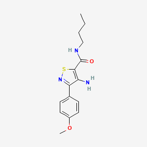 molecular formula C15H19N3O2S B2720912 4-amino-N-butyl-3-(4-methoxyphenyl)isothiazole-5-carboxamide CAS No. 1286720-50-0