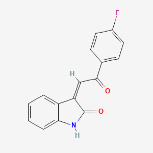 molecular formula C16H10FNO2 B2720922 3-(4-氟苯乙酰亚甲基)吲哚-2-酮 CAS No. 1512758-87-0