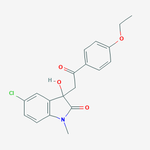 molecular formula C19H18ClNO4 B272093 5-chloro-3-[2-(4-ethoxyphenyl)-2-oxoethyl]-3-hydroxy-1-methyl-1,3-dihydro-2H-indol-2-one 