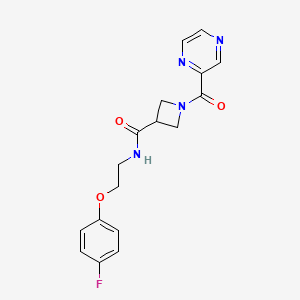 molecular formula C17H17FN4O3 B2720930 N-(2-(4-fluorophenoxy)ethyl)-1-(pyrazine-2-carbonyl)azetidine-3-carboxamide CAS No. 1396886-13-7