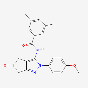 molecular formula C21H21N3O3S B2720933 N-(2-(4-methoxyphenyl)-5-oxido-4,6-dihydro-2H-thieno[3,4-c]pyrazol-3-yl)-3,5-dimethylbenzamide CAS No. 1007528-64-4