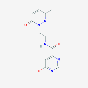 molecular formula C13H15N5O3 B2720935 6-甲氧基-N-(2-(3-甲基-6-氧代吡啶-1(6H)-基)乙基)嘧啶-4-羧酰胺 CAS No. 2034362-59-7