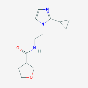 molecular formula C13H19N3O2 B2720936 N-(2-(2-cyclopropyl-1H-imidazol-1-yl)ethyl)tetrahydrofuran-3-carboxamide CAS No. 2034234-62-1