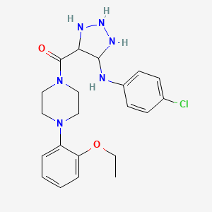 molecular formula C21H23ClN6O2 B2720944 N-(4-chlorophenyl)-4-[4-(2-ethoxyphenyl)piperazine-1-carbonyl]-1H-1,2,3-triazol-5-amine CAS No. 1291858-57-5