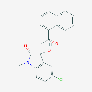 molecular formula C21H16ClNO3 B272095 5-chloro-3-hydroxy-1-methyl-3-[2-(naphthalen-1-yl)-2-oxoethyl]-1,3-dihydro-2H-indol-2-one 