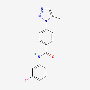 molecular formula C16H13FN4O B2720972 N-(3-fluorophenyl)-4-(5-methyl-1H-1,2,3-triazol-1-yl)benzamide CAS No. 924824-19-1
