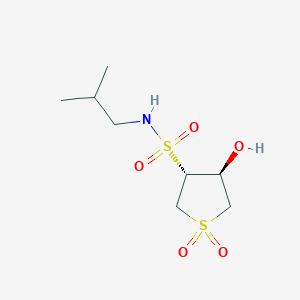 molecular formula C8H17NO5S2 B2720984 (3R,4S)-4-hydroxy-N-(2-methylpropyl)-1,1-dioxothiolane-3-sulfonamide CAS No. 1217811-32-9