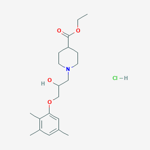 molecular formula C20H32ClNO4 B2721023 乙酸1-(2-羟基-3-(2,3,5-三甲基苯氧基)丙基)哌啶-4-羧酸乙酯；盐酸盐 CAS No. 1216770-24-9