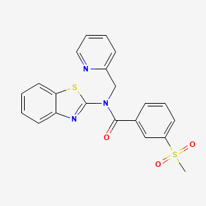 molecular formula C21H17N3O3S2 B2721037 N-(benzo[d]thiazol-2-yl)-3-(methylsulfonyl)-N-(pyridin-2-ylmethyl)benzamide CAS No. 886933-66-0