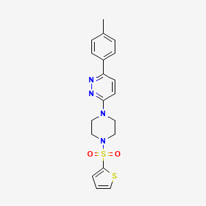 molecular formula C19H20N4O2S2 B2721044 3-(4-(Thiophen-2-ylsulfonyl)piperazin-1-yl)-6-(p-tolyl)pyridazine CAS No. 1021104-33-5
