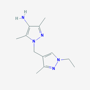 molecular formula C12H19N5 B2721047 1-((1-Ethyl-3-methyl-1H-pyrazol-4-yl)methyl)-3,5-dimethyl-1H-pyrazol-4-amine CAS No. 1004643-60-0