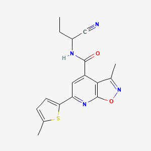 molecular formula C17H16N4O2S B2721049 N-(1-cyanopropyl)-3-methyl-6-(5-methylthiophen-2-yl)-[1,2]oxazolo[5,4-b]pyridine-4-carboxamide CAS No. 1333839-67-0