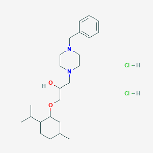 molecular formula C24H42Cl2N2O2 B2721051 1-(4-Benzylpiperazin-1-yl)-3-((2-isopropyl-5-methylcyclohexyl)oxy)propan-2-ol dihydrochloride CAS No. 470695-69-3