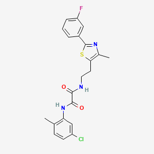 molecular formula C21H19ClFN3O2S B2721052 N1-(5-chloro-2-methylphenyl)-N2-(2-(2-(3-fluorophenyl)-4-methylthiazol-5-yl)ethyl)oxalamide CAS No. 895778-81-1