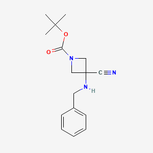 Tert-butyl 3-(benzylamino)-3-cyanoazetidine-1-carboxylate